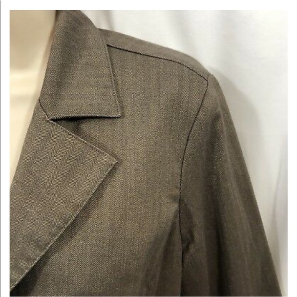 M.K.M. Designs Women’s M Work Blazer Gray/Tan Jacket Button Down Long Sleeves - Picture 6 of 8